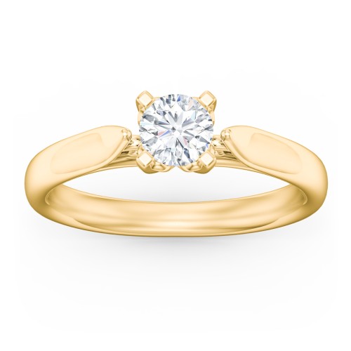 Classic Solitaire Engagement Ring with Cathedral Setting – 9kt Yellow Gold