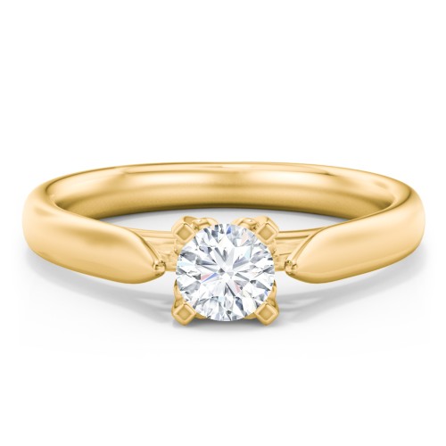 Classic Solitaire Engagement Ring with Cathedral Setting – 9kt Yellow Gold