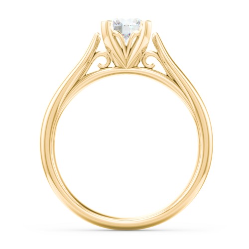 Classic Solitaire Engagement Ring with Cathedral Setting – 9kt Yellow Gold