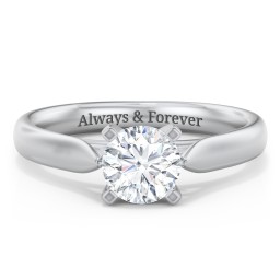 Classic Solitaire Engagement Ring with Cathedral Setting