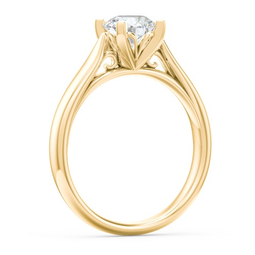 Classic Solitaire Engagement Ring with Cathedral Setting – 9kt Yellow Gold
