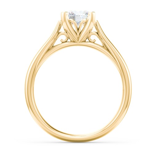 Classic Solitaire Engagement Ring with Cathedral Setting – 9kt Yellow Gold