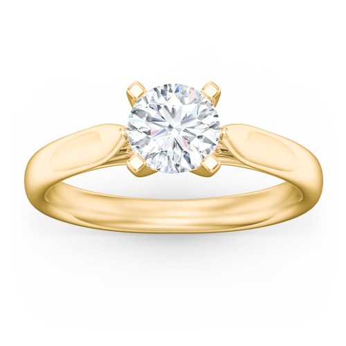 Classic Solitaire Engagement Ring with Cathedral Setting – 9kt Yellow Gold
