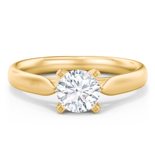 Classic Solitaire Engagement Ring with Cathedral Setting – 9kt Yellow Gold
