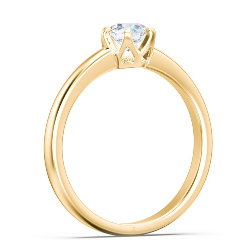 Classic 6-Prong Solitaire Diamond Engagement Ring – 9kt Yellow Gold