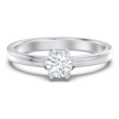 Classic 6-Prong Solitaire Diamond Engagement Ring – 14K White Gold