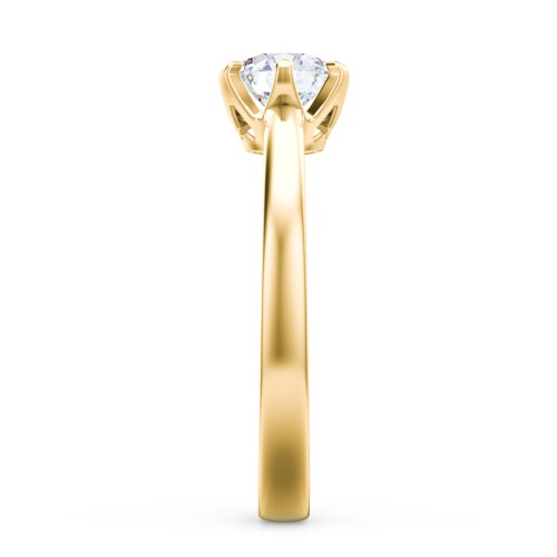 Classic 6-Prong Solitaire Diamond Engagement Ring – 9kt Yellow Gold