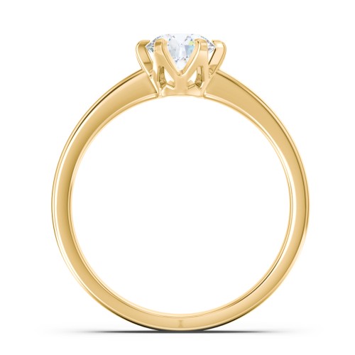 Classic 6-Prong Solitaire Diamond Engagement Ring – 9kt Yellow Gold