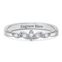 Vintage Leaf and Vine Band with Milgrain