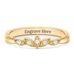 Vintage Leaf and Vine Band with Milgrain