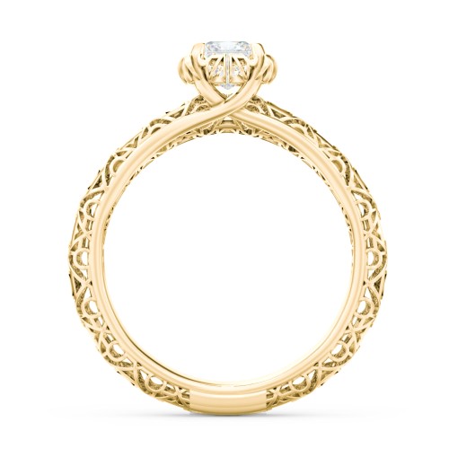 Diamond Solitaire Ring with Pierced Hollow Band