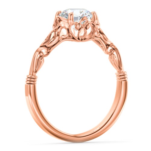 Vintage Solitaire Engagement Ring with Filigree and Infinity Designs