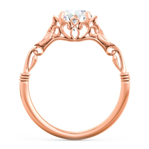 Vintage Solitaire Engagement Ring with Filigree and Infinity Designs