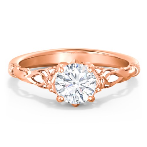 Vintage Solitaire Engagement Ring with Filigree and Infinity Designs