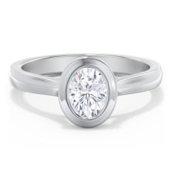 Modern Solitaire Engagement Ring with Bezel Setting
