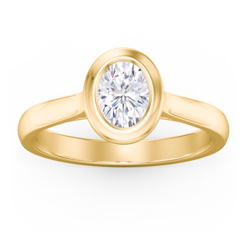 Modern Solitaire Engagement Ring with Bezel Setting – 9kt Yellow Gold