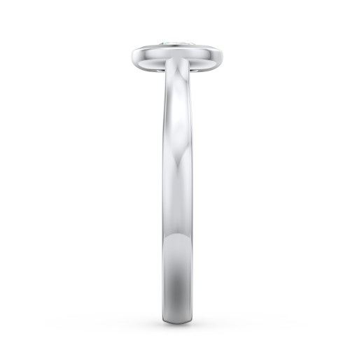 Modern Solitaire Engagement Ring with Bezel Setting