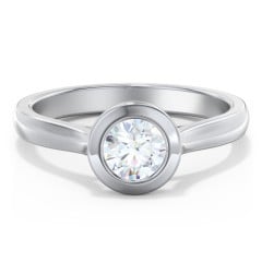Modern Solitaire Engagement Ring with Bezel Setting