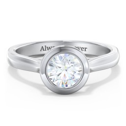 Modern Solitaire Engagement Ring with Bezel Setting