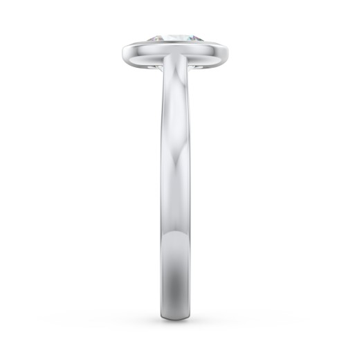 Modern Solitaire Engagement Ring with Bezel Setting