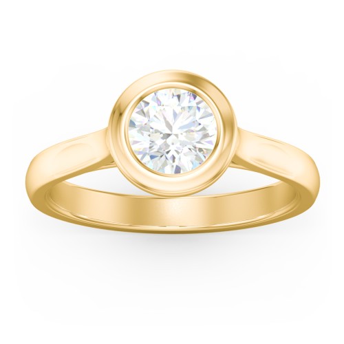 Modern Solitaire Engagement Ring with Bezel Setting