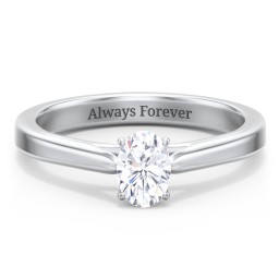 Classic Solitaire Engagement Ring with Peek-a-Boo Accent Diamond