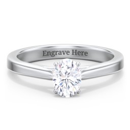 Classic Solitaire Engagement Ring with Peek-a-Boo Accent Diamond