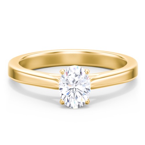 Classic Solitaire Engagement Ring with Peek-a-Boo Accent Diamond – 9kt Yellow Gold with Diamond