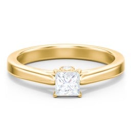 Classic Solitaire Engagement Ring with Peek-a-Boo Accent Diamond