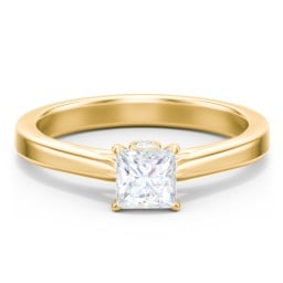 Classic Solitaire Engagement Ring with Peek-a-Boo Accent Diamond