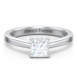 Classic Solitaire Engagement Ring with Peek-a-Boo Accent Diamond