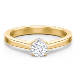 Classic Solitaire Engagement Ring with Peek-a-Boo Accent Diamond