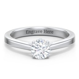 Classic Solitaire Engagement Ring with Peek-a-Boo Accent Diamond