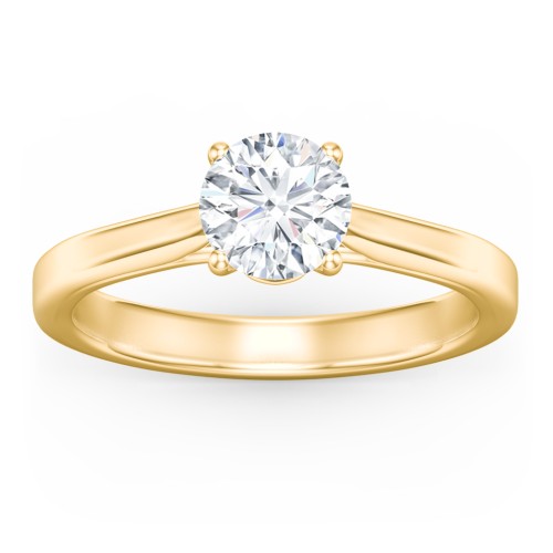 Classic Solitaire Engagement Ring with Peek-a-Boo Accent Diamond