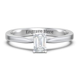 Classic Solitaire Engagement Ring with White Gold Setting