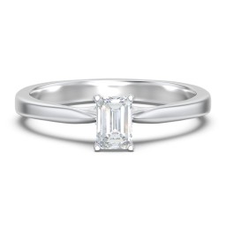 Classic Solitaire Engagement Ring with White Gold Setting