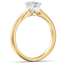 Classic Solitaire Engagement Ring with White Gold Setting in 9K Solid Yellow Gold