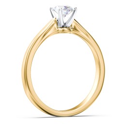 Classic Solitaire Engagement Ring with White Gold Setting in 9K Solid Yellow Gold
