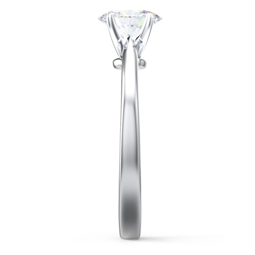 Classic Solitaire Engagement Ring with White Gold Setting – 14K White Gold