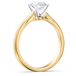Classic Solitaire Engagement Ring with White Gold Setting in 9K Solid Yellow Gold