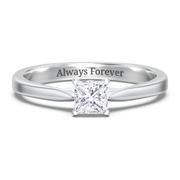 Classic Solitaire Engagement Ring with White Gold Setting