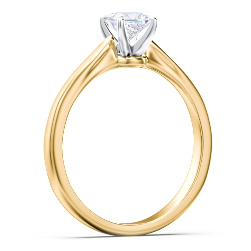 Classic Solitaire Engagement Ring with White Gold Setting – 9kt Yellow Gold