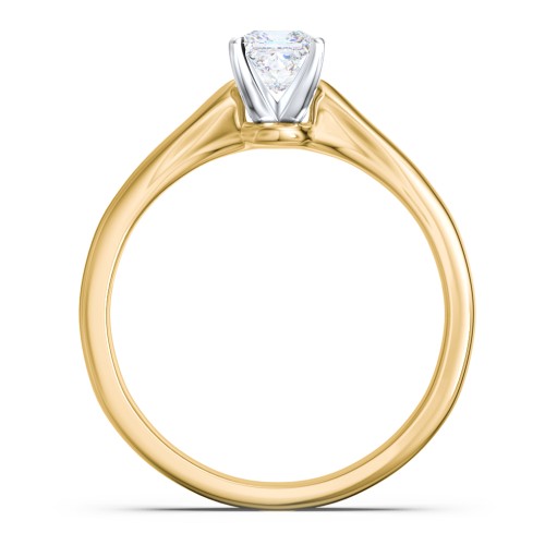 Classic Solitaire Engagement Ring with White Gold Setting – 9kt Yellow Gold