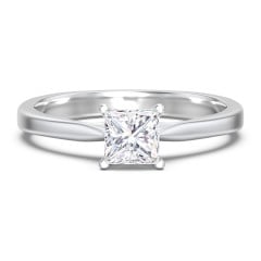 Classic Solitaire Engagement Ring with White Gold Setting