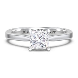 Classic Solitaire Engagement Ring with White Gold Setting