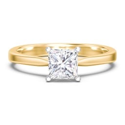 Classic Solitaire Engagement Ring with White Gold Setting