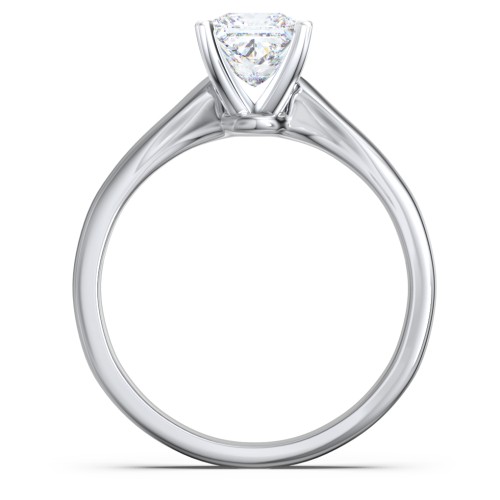 Classic Solitaire Engagement Ring with White Gold Setting – 14K White Gold