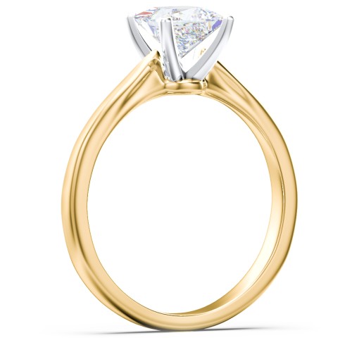 Classic Solitaire Engagement Ring with White Gold Setting – 9kt Yellow Gold