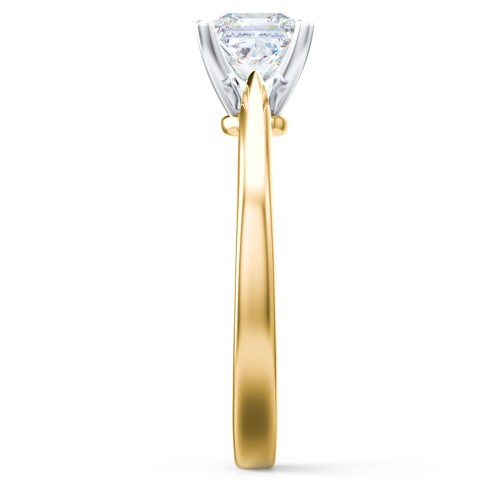 Classic Solitaire Engagement Ring with White Gold Setting – 9kt Yellow Gold