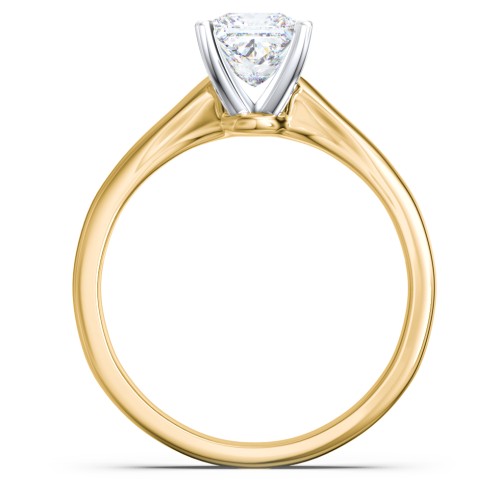 Classic Solitaire Engagement Ring with White Gold Setting – 9kt Yellow Gold